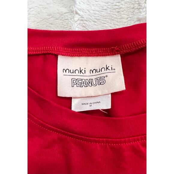 New Munki Munki Peanuts Snoopy Christmas Long Sleeve Pajama Top Women's M Sleep - Picture 3 of 7